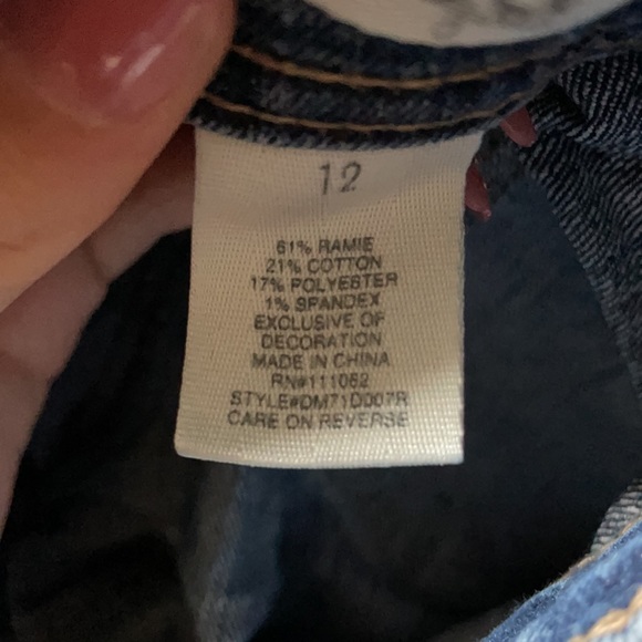 Denim Shorts w/ Lace - Picture 2 of 3